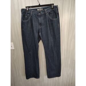 Enyce A Sean Combs Co Mens Size 38 Denim Jeans Hip Hop Embroidered Straight Leg